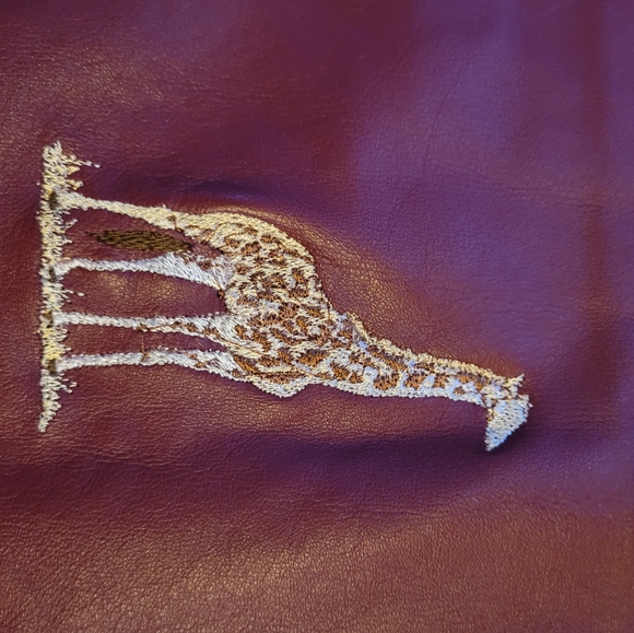 Maroon leather and suede jacket - Picture 6 of 8